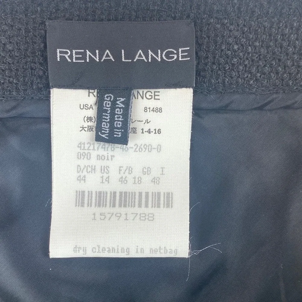 Rena Lange Black Textured Knit‎ A-Line Skirt Silk Blend Made in Germany Size 14